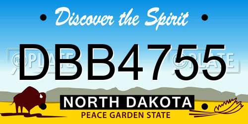 DBB4755 North Dakota License Plate
