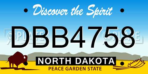 DBB4758 North Dakota License Plate