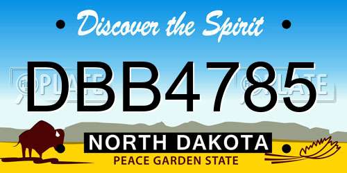 DBB4785 North Dakota License Plate