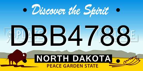 DBB4788 North Dakota License Plate