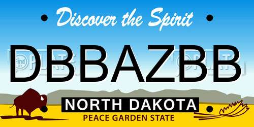 DBBAZBB North Dakota License Plate