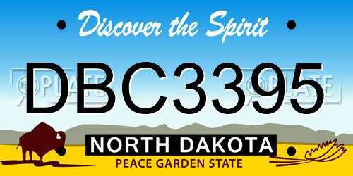 DBC3395 North Dakota License Plate