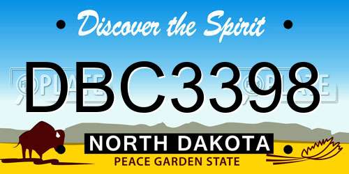 DBC3398 North Dakota License Plate