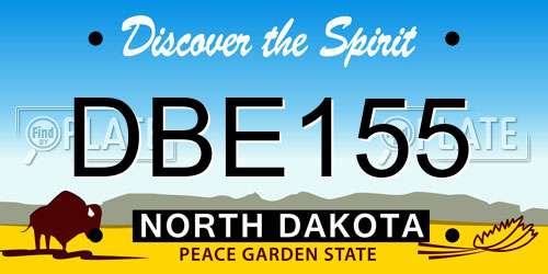 DBE155 North Dakota License Plate