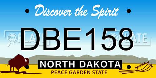 DBE158 North Dakota License Plate
