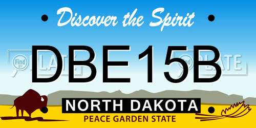 DBE15B North Dakota License Plate