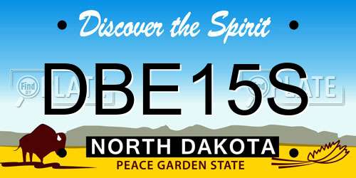 DBE15S North Dakota License Plate