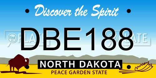 DBE188 North Dakota License Plate