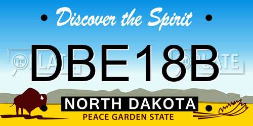 DBE18B North Dakota License Plate