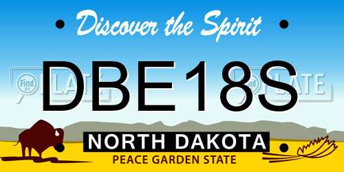 DBE18S North Dakota License Plate