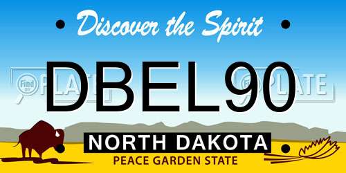 DBEL90 North Dakota License Plate