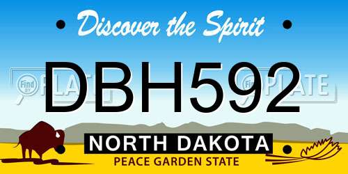 DBH592 North Dakota License Plate