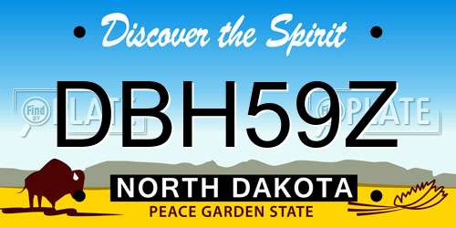 DBH59Z North Dakota License Plate