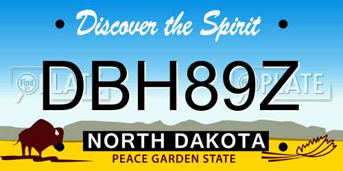 DBH89Z North Dakota License Plate