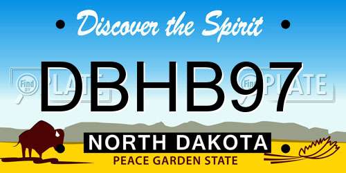 DBHB97 North Dakota License Plate