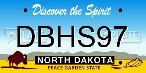 DBHS97 North Dakota License Plate