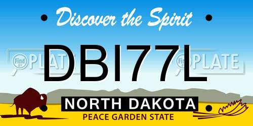 DBI77L North Dakota License Plate
