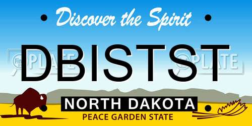 DBISTST North Dakota License Plate