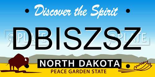 DBISZSZ North Dakota License Plate