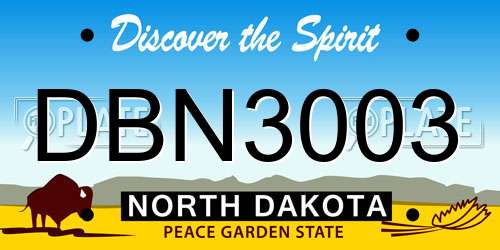 DBN3003 North Dakota License Plate