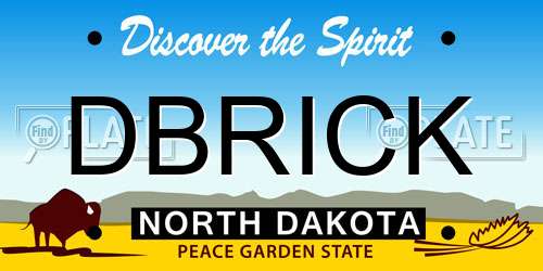 DBRICK North Dakota License Plate