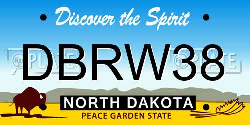 DBRW38 North Dakota License Plate