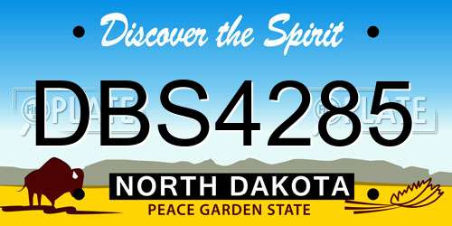 DBS4285 North Dakota License Plate
