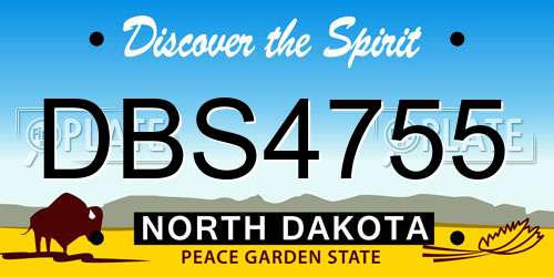 DBS4755 North Dakota License Plate