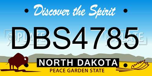 DBS4785 North Dakota License Plate