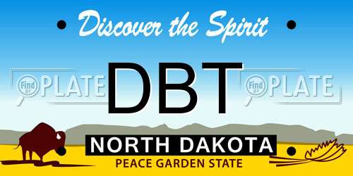 DBT North Dakota License Plate