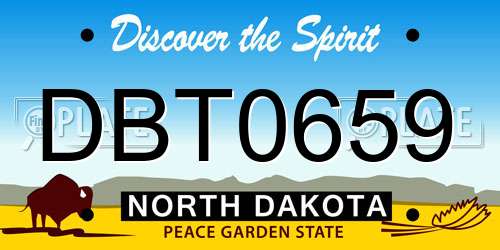 DBT0659 North Dakota License Plate