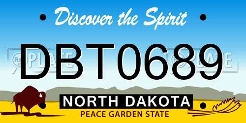 DBT0689 North Dakota License Plate