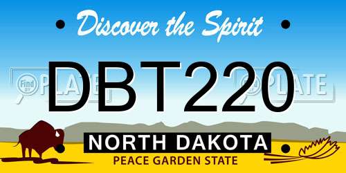 DBT220 North Dakota License Plate