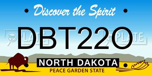 DBT22O North Dakota License Plate