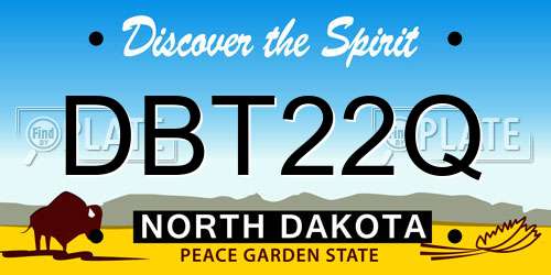 DBT22Q North Dakota License Plate