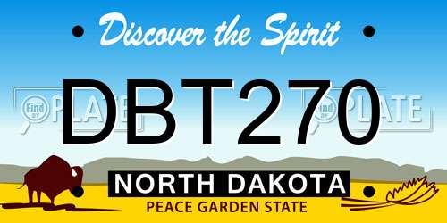 DBT270 North Dakota License Plate