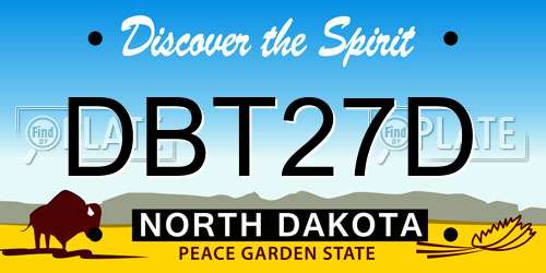 DBT27D North Dakota License Plate