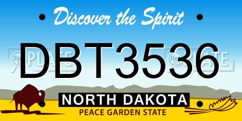 DBT3536 North Dakota License Plate