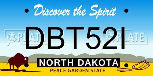 DBT52I North Dakota License Plate