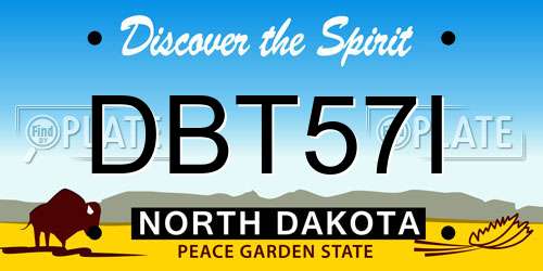 DBT57I North Dakota License Plate