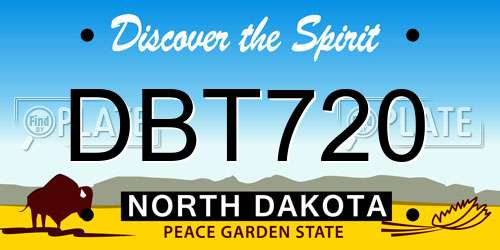 DBT720 North Dakota License Plate