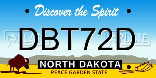 DBT72D North Dakota License Plate