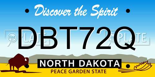DBT72Q North Dakota License Plate