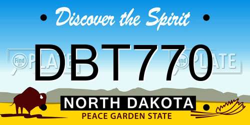 DBT770 North Dakota License Plate