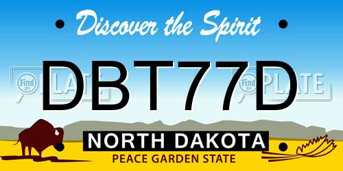 DBT77D North Dakota License Plate