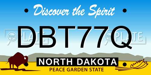 DBT77Q North Dakota License Plate