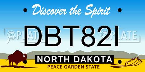 DBT82I North Dakota License Plate