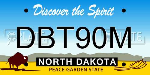 DBT90M North Dakota License Plate