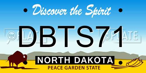 DBTS71 North Dakota License Plate
