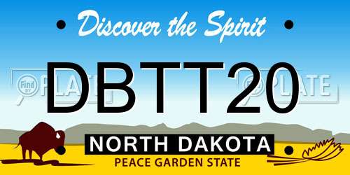 DBTT20 North Dakota License Plate